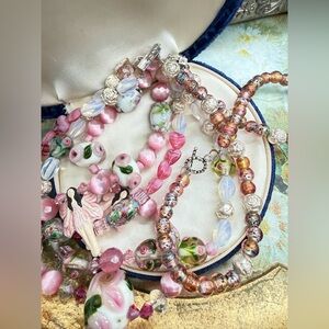 Whimsical vintage fairy glass bead necklace